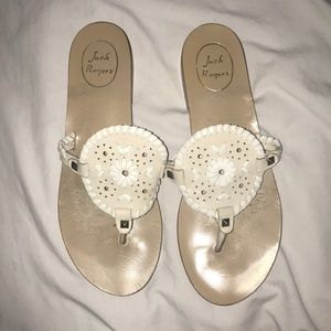 Geórgica Thong Sandal in Bone White Sz 8.5